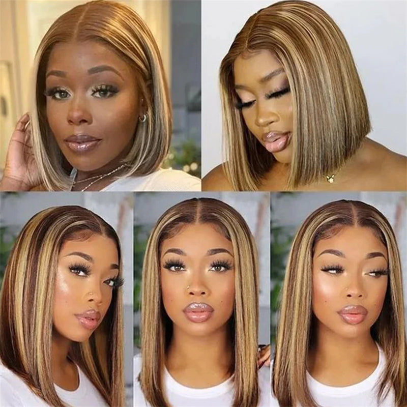 Highlight P4/27 Bob Wig Human Hair 13x4 HD Lace Front Wigs Human Hair