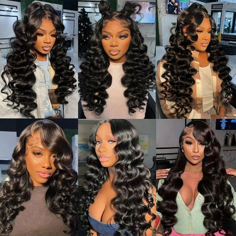 HD Transparent Lace Wig 13x4 Loose Wave Human Hair Wig Pre Plucked Hairline