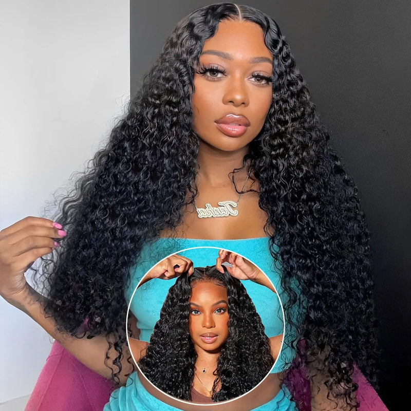 Wear & Go Glueless Deep Wave Wig Pre plucked Natural Hairline Human Hair Wig