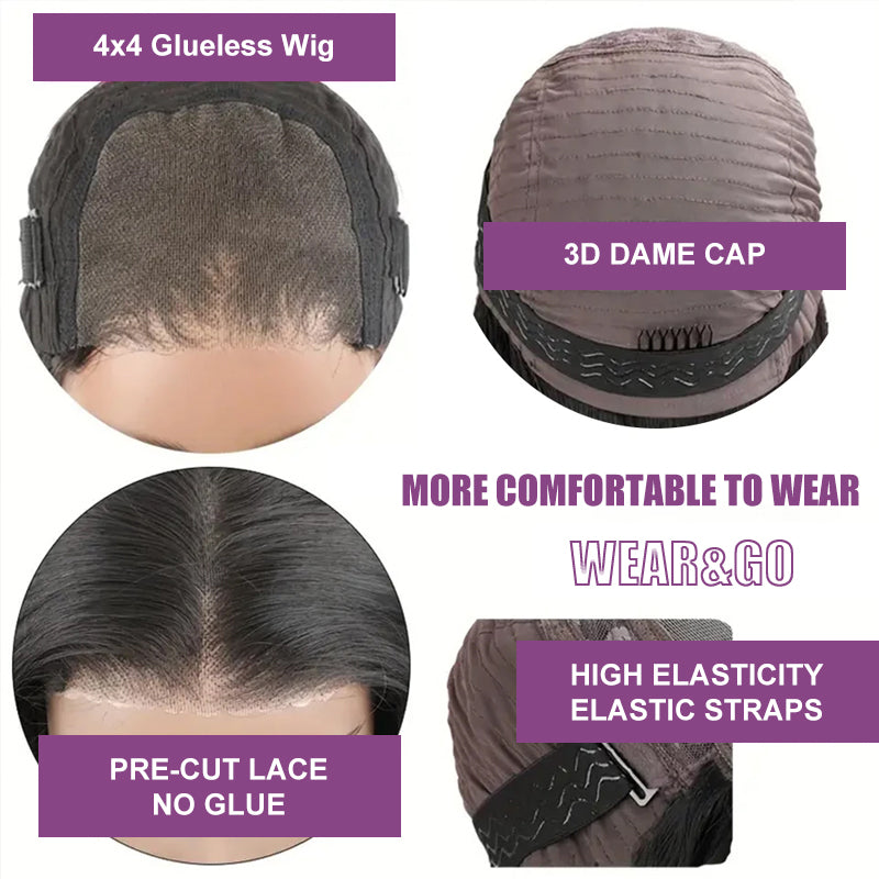 Wear And Go-Yaki Straight HD Glueless Human Hair Pre Cut Lace Wig