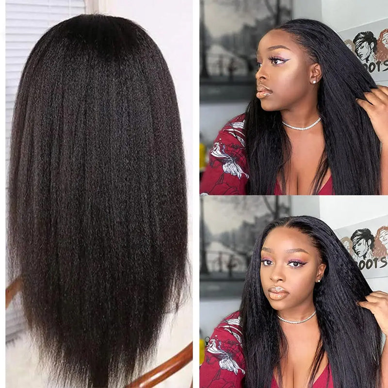 BOGO-Yaki Straight Human Hair Wig Pre-plucked HD Lace Frontal Wig