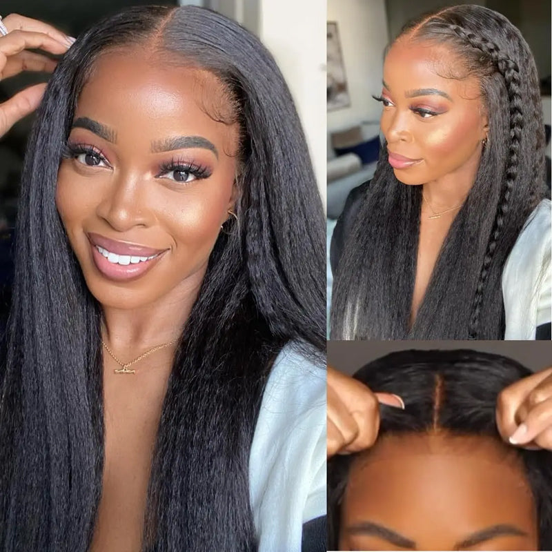 BOGO-Yaki Straight Human Hair Wig Pre-plucked HD Lace Frontal Wig